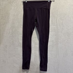 Athleta Barre Stirrup Powervita Tight Women's Medium Petite MP Plum Stretch Yoga